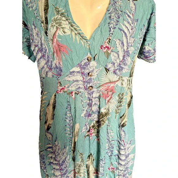 Bloomchic M 10 Floral Dress cottagecore mint green - Picture 2 of 3